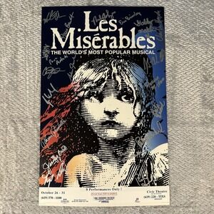 Les Miserables Broadway Tour Cast Signed Window Card 2004 San Diego Civic